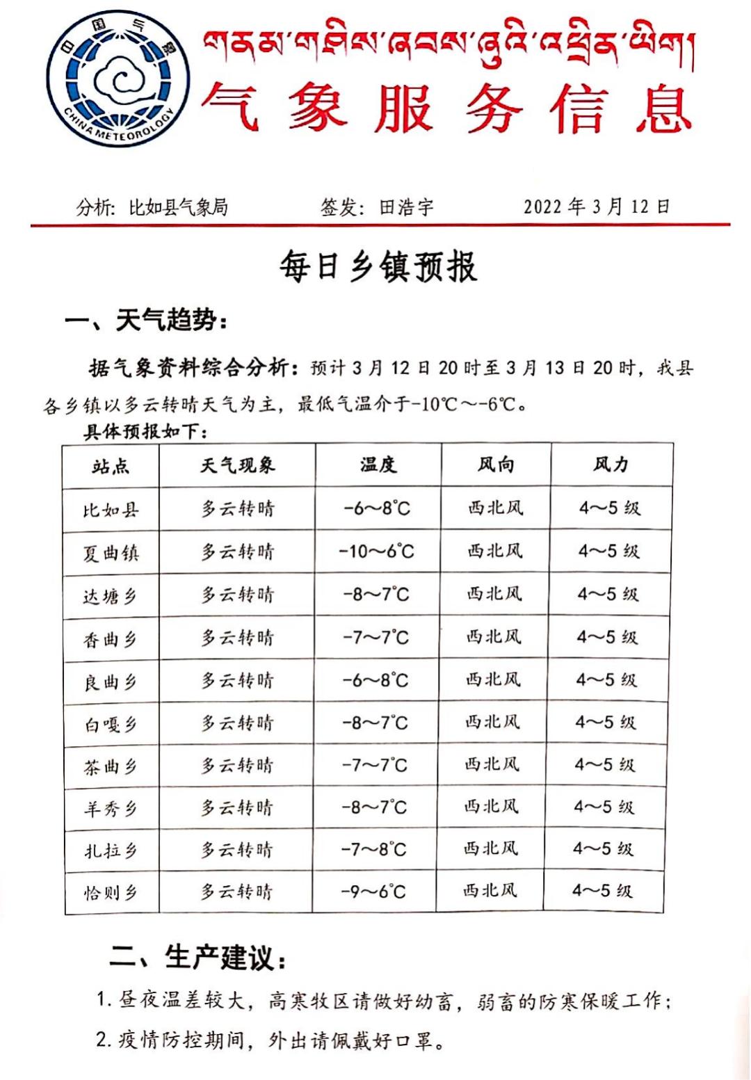 珍宝村委会天气预报更新通知